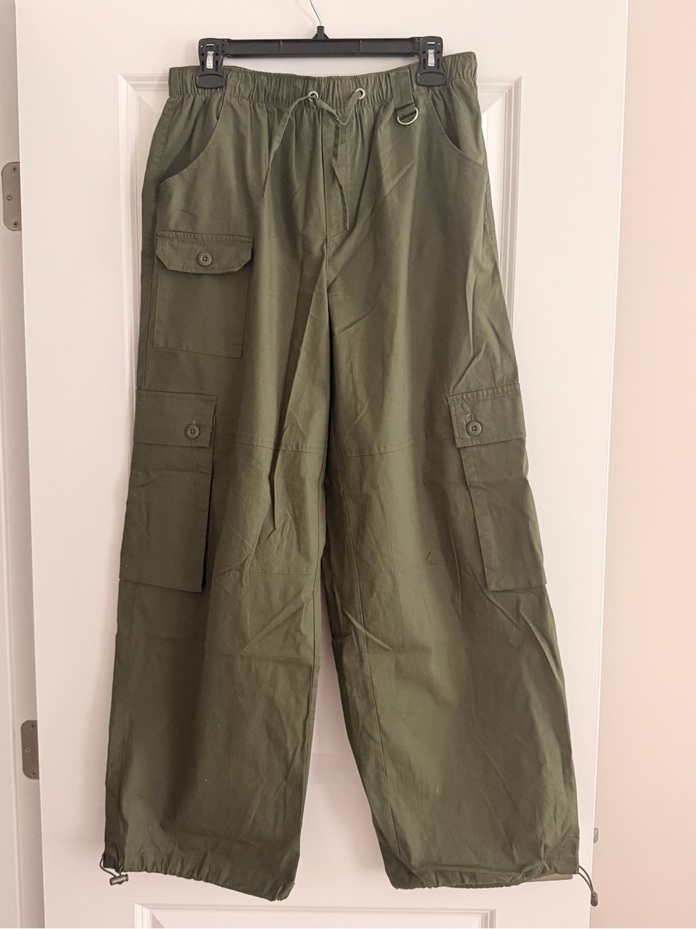 Vanilla Star Olive Green Cargo Pants with Drawstring Waist
